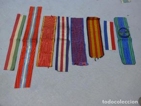 Military Antiques: LOTE DE CINTAS MEDALLA A IDENTIFICAR - VARIEDAD
